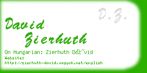 david zierhuth business card